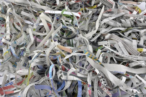Shredded paper for composting