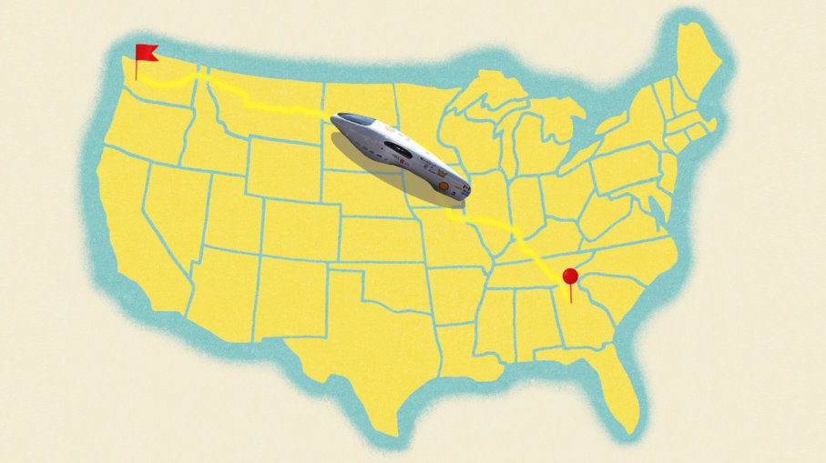 The prototype car that engineering students from Quebec's Universite Laval designed could pretty much cross the U.S. on a single tank of gas. Except it wouldn't look like any other cars on the road. CSA Images/Universite Laval/Getty