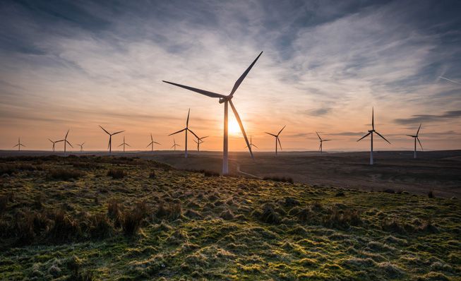 An onshore wind farm in Scotland