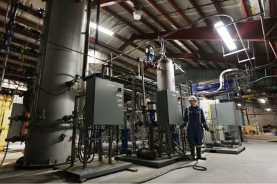 Inside Carbon Engineering's carbon scrubbing plant. PHOTO: Carbon Engineering 