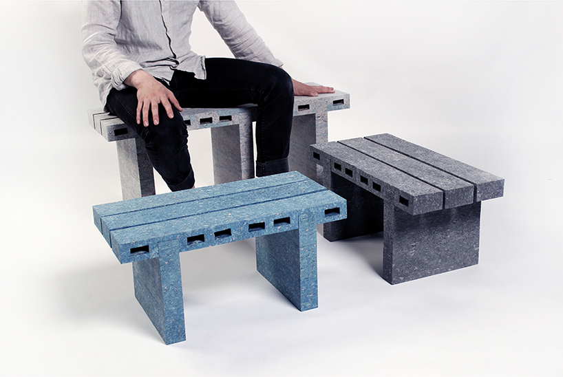 woojai lee paperbricks recycled furniture designboom 